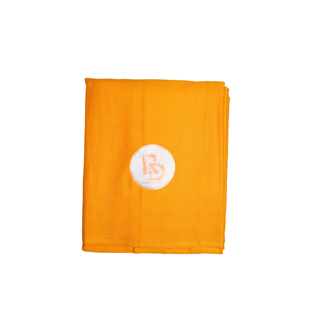 plain light orange cotton dhoti set