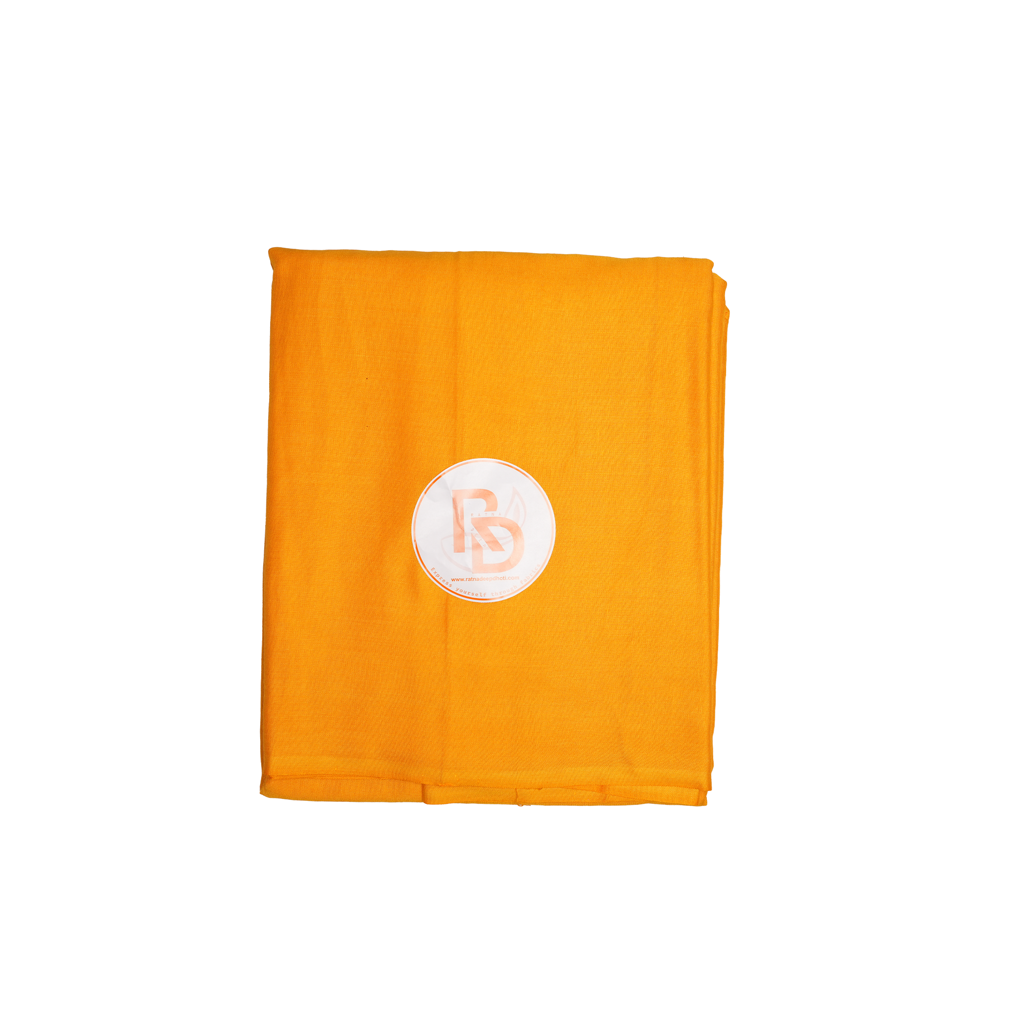 plain light orange cotton dhoti set
