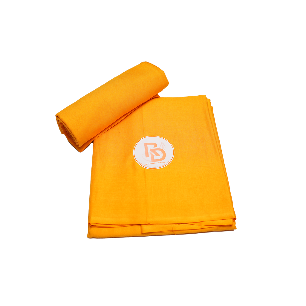plain light orange cotton dhoti set
