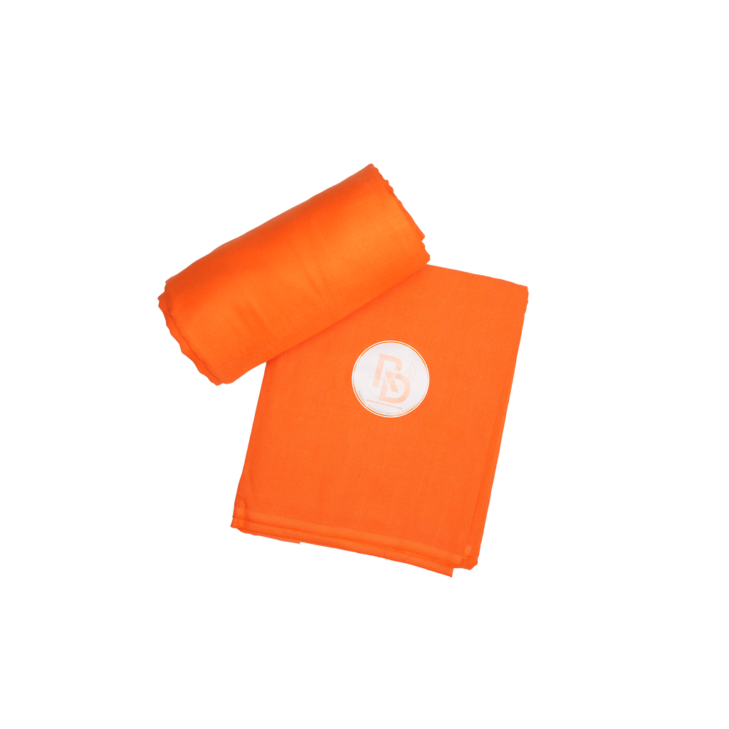 plain orange cotton dhoti set