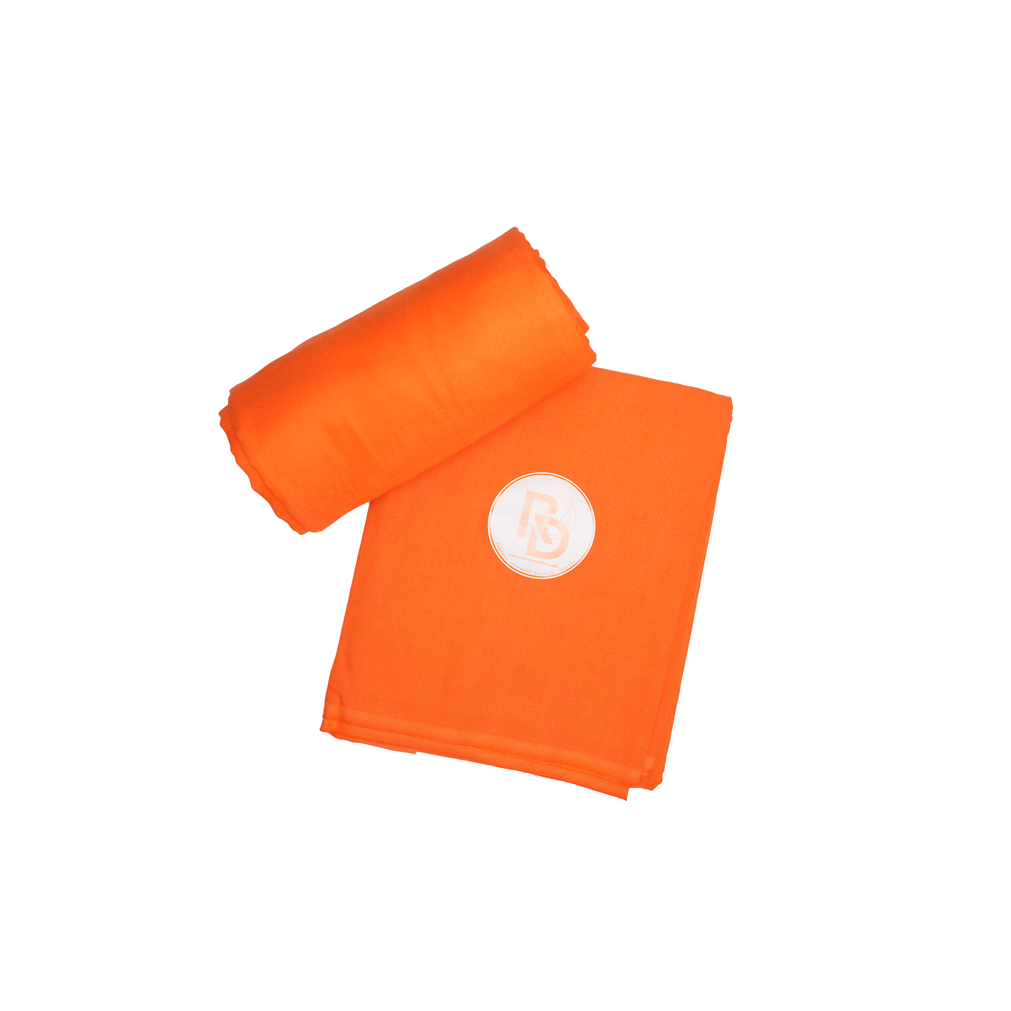 plain orange cotton dhoti set