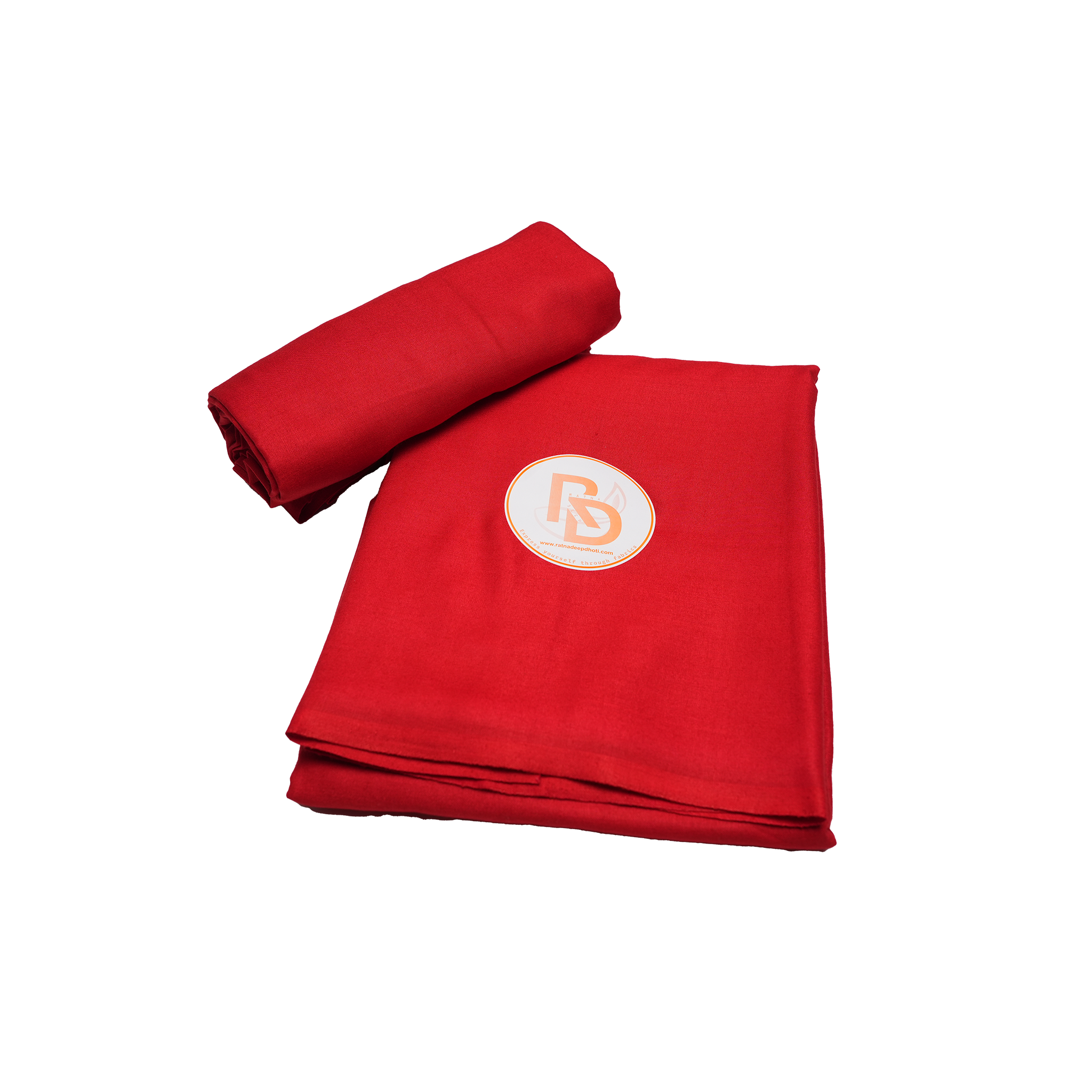 plain red cotton dhoti set