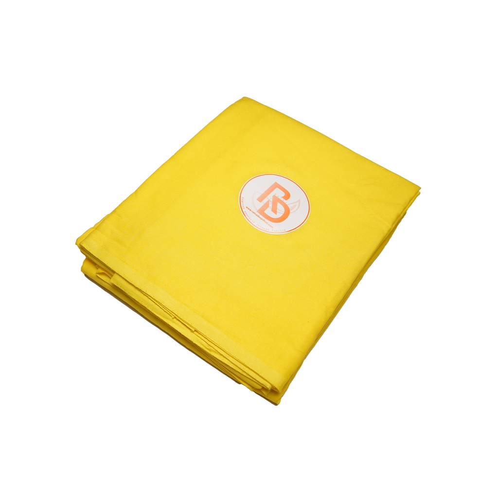 plain yellow cotton dhoti set