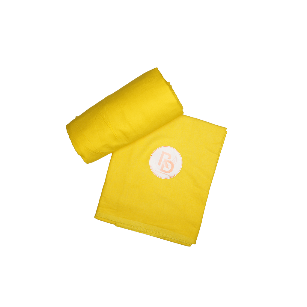 plain yellow cotton dhoti set