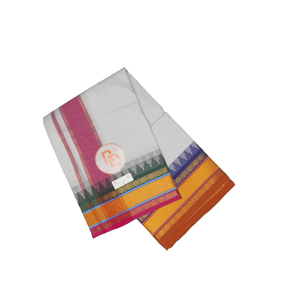 pure cotton dhoti set with classy design & border