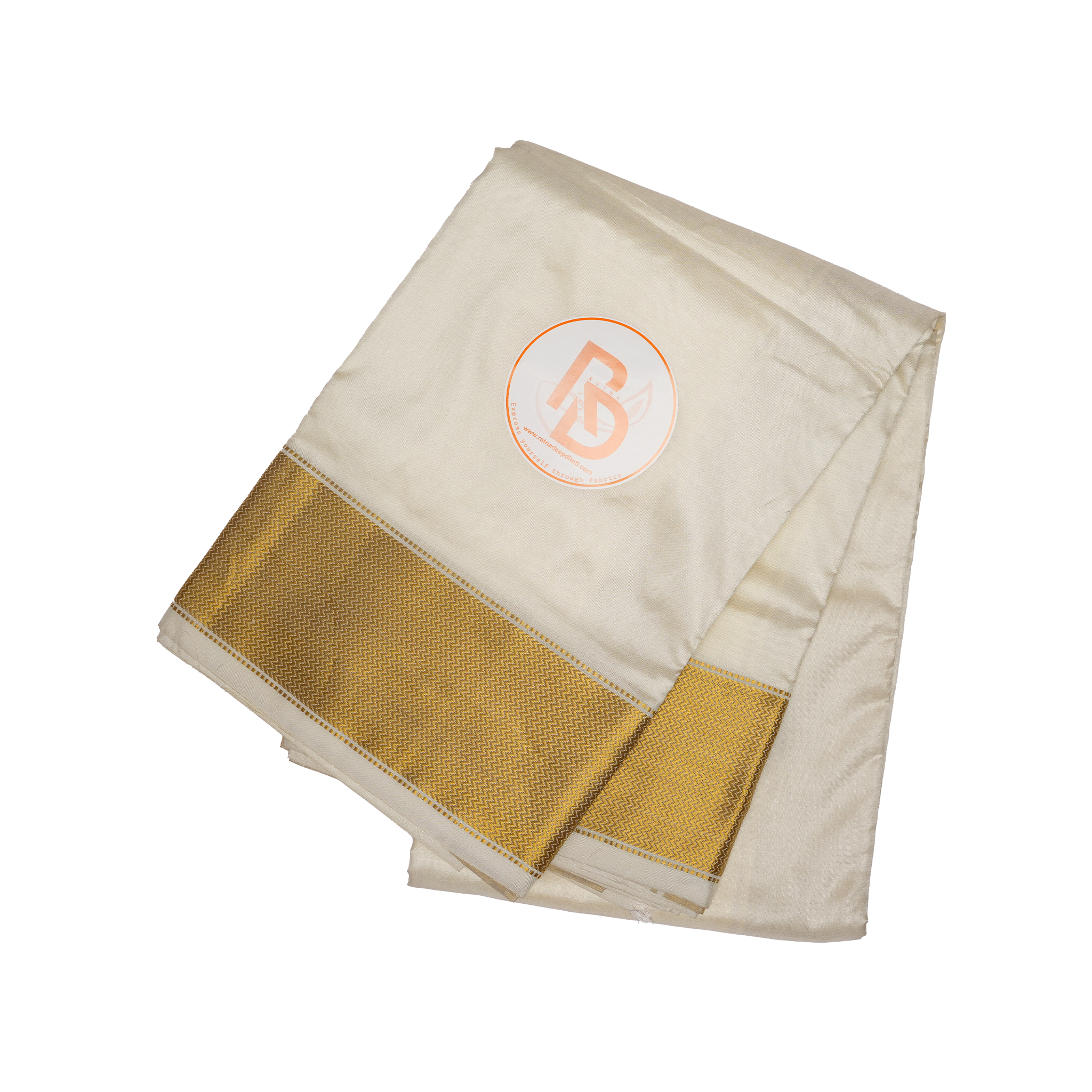 Man wearing a elegent off white pue silk dhoti with angavastram