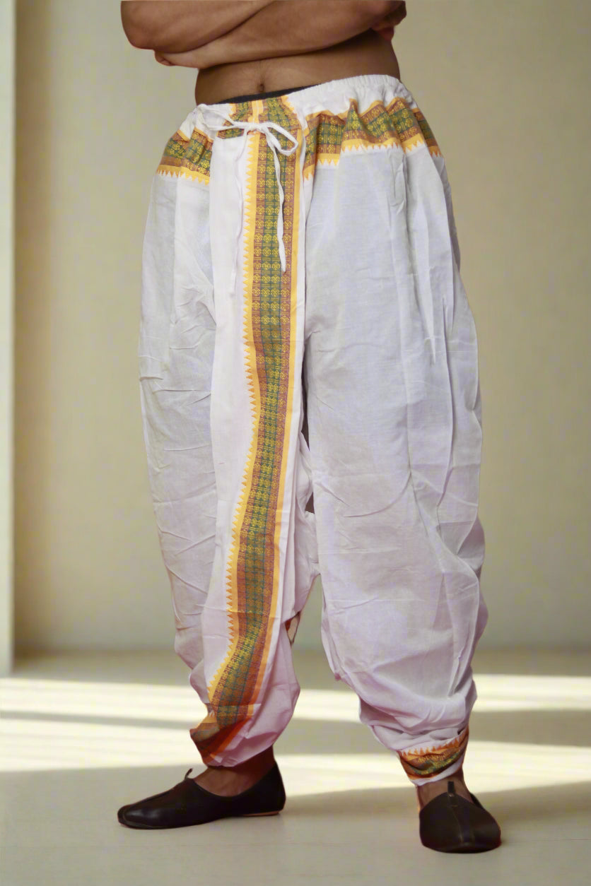 Ganga Jamuna Stripe Cotton Dhoti by Ratnadeep – Traditional Indian Wear for Men