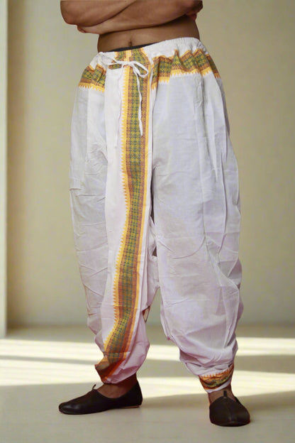 Ganga Jamuna Stripe Cotton Dhoti by Ratnadeep – Traditional Indian Wear for Men