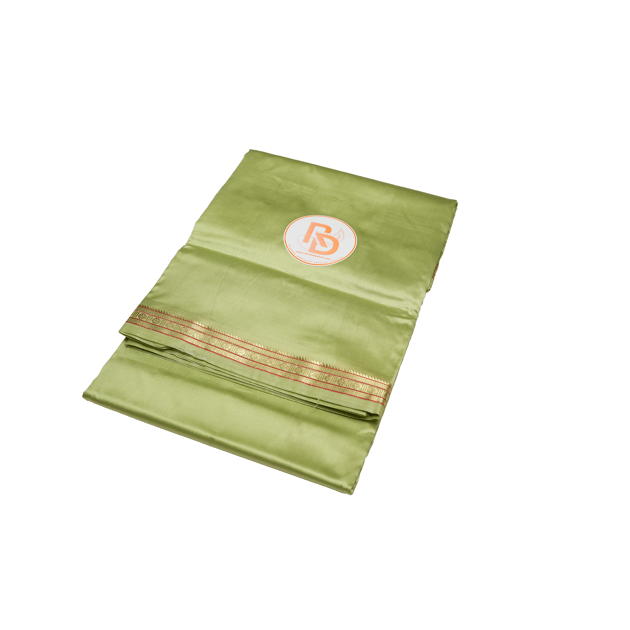 rudraksh border artificial silk light green dhoti set