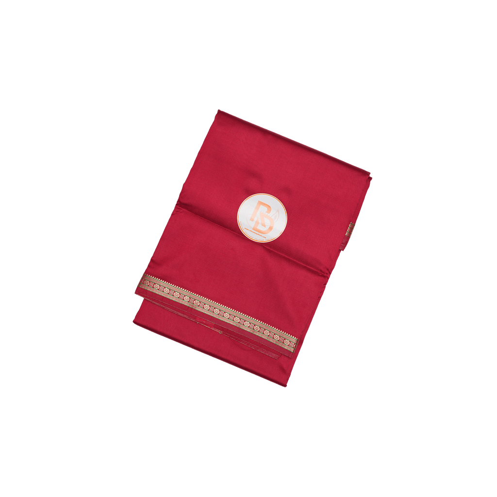 rudraksh border artificial silk maroon dhoti set