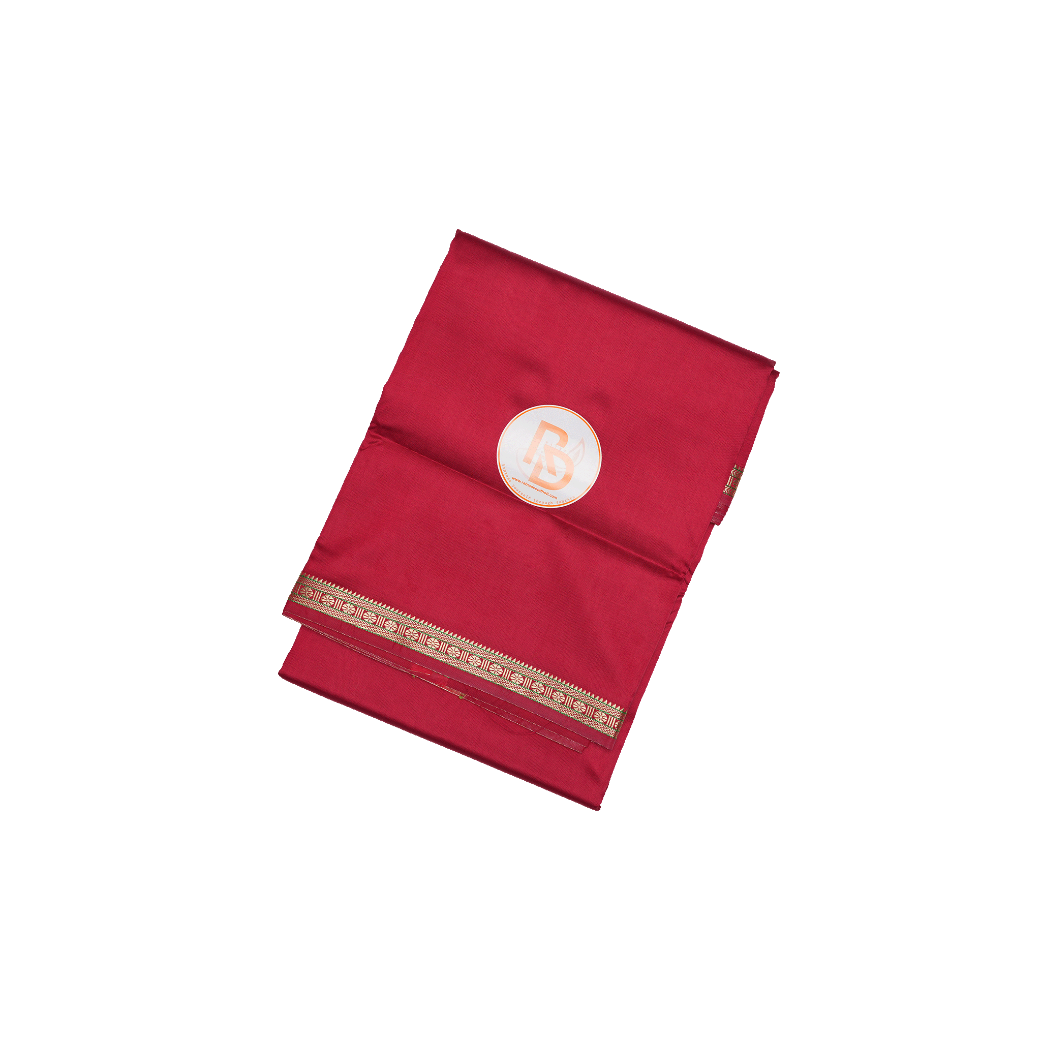 rudraksh border artificial silk maroon dhoti set