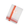 small square woven orange border white cotton dhoti set
