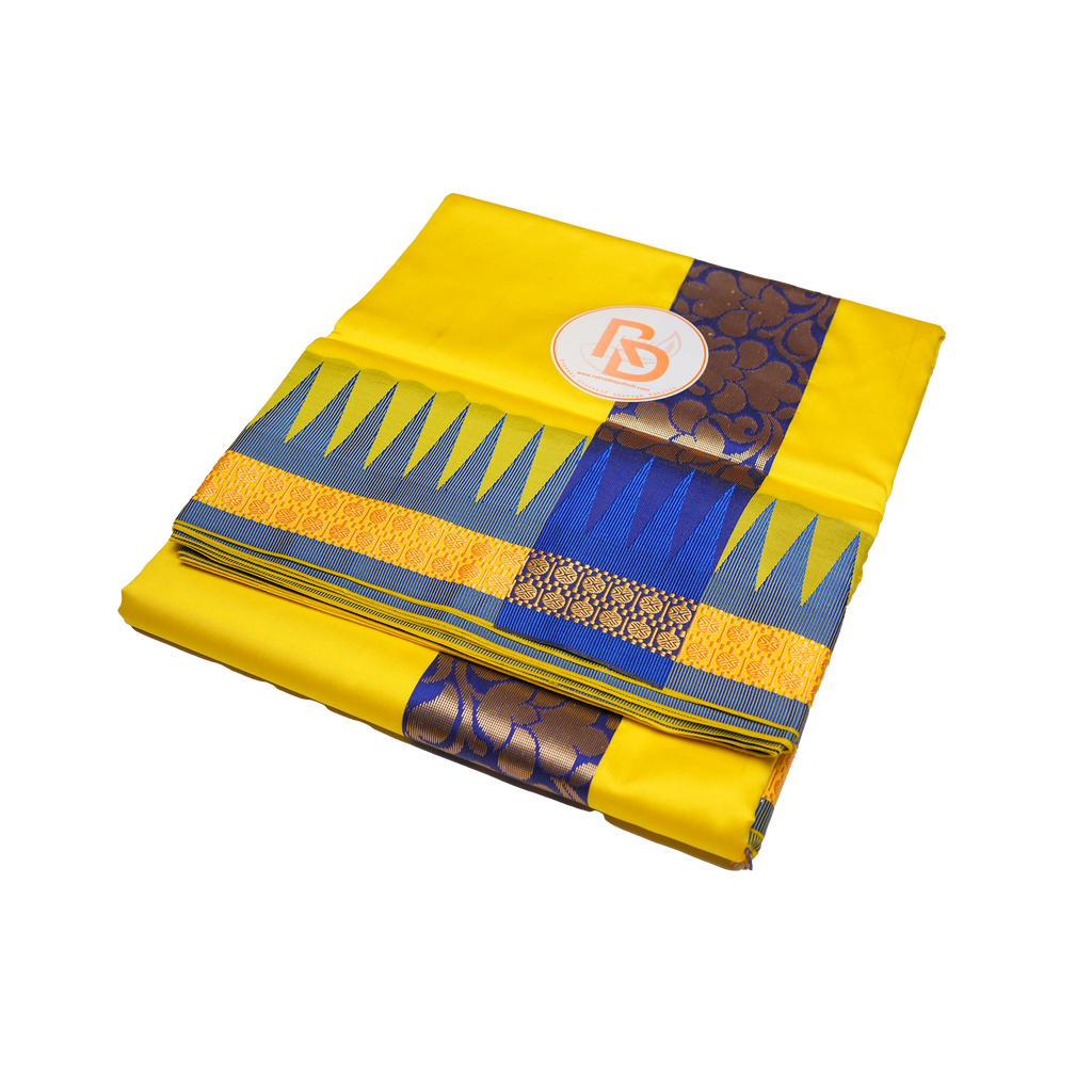 sunlit yellow silk dhoti set