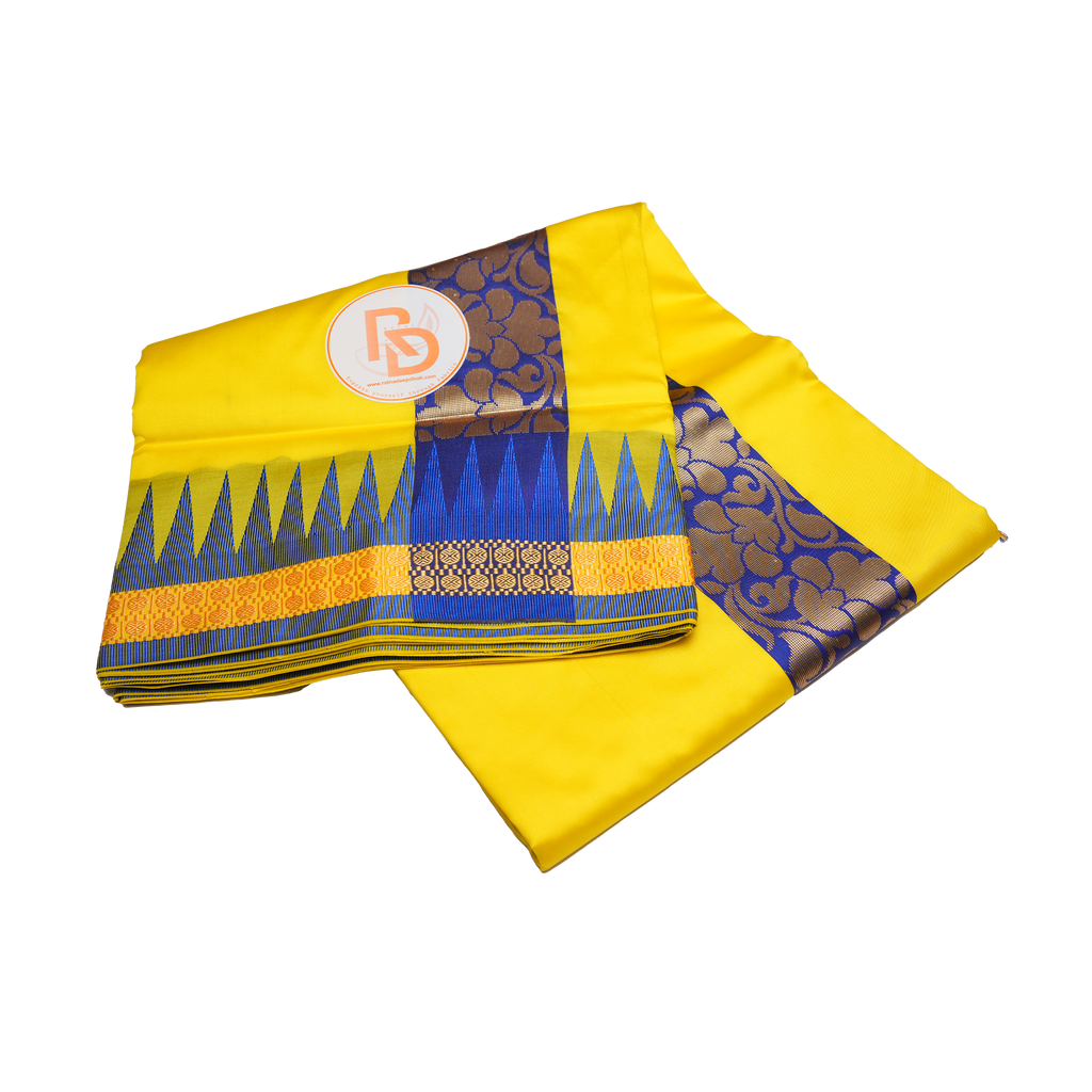 sunlit yellow silk dhoti set