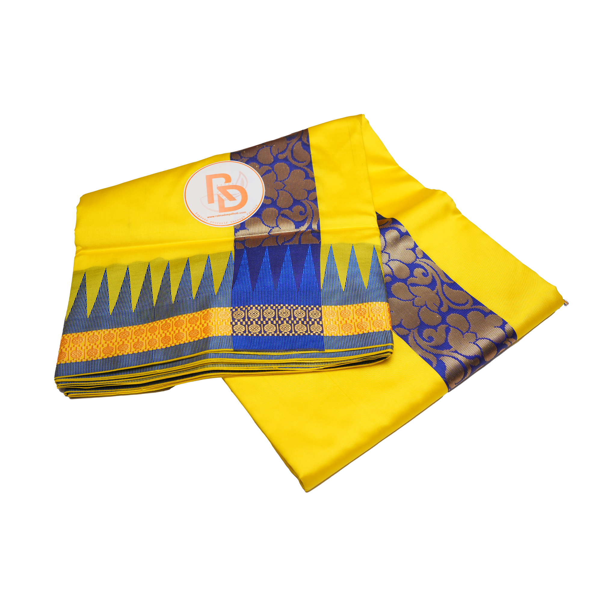 sunlit yellow silk dhoti set
