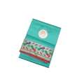 vibrant peacock woven border wonder artificial silk turquoise dhoti set
