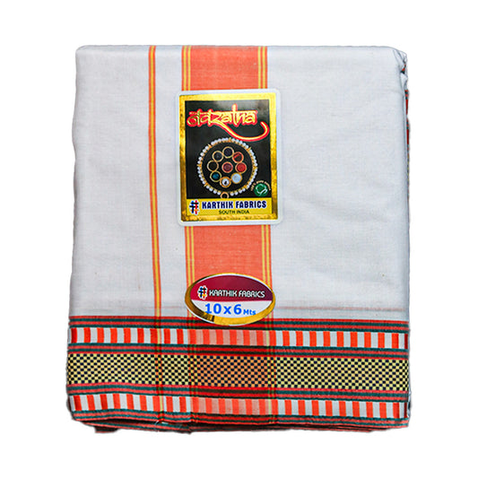 White Navrang Cotton Dhoti (10*6) Ratnadeep Dhoti