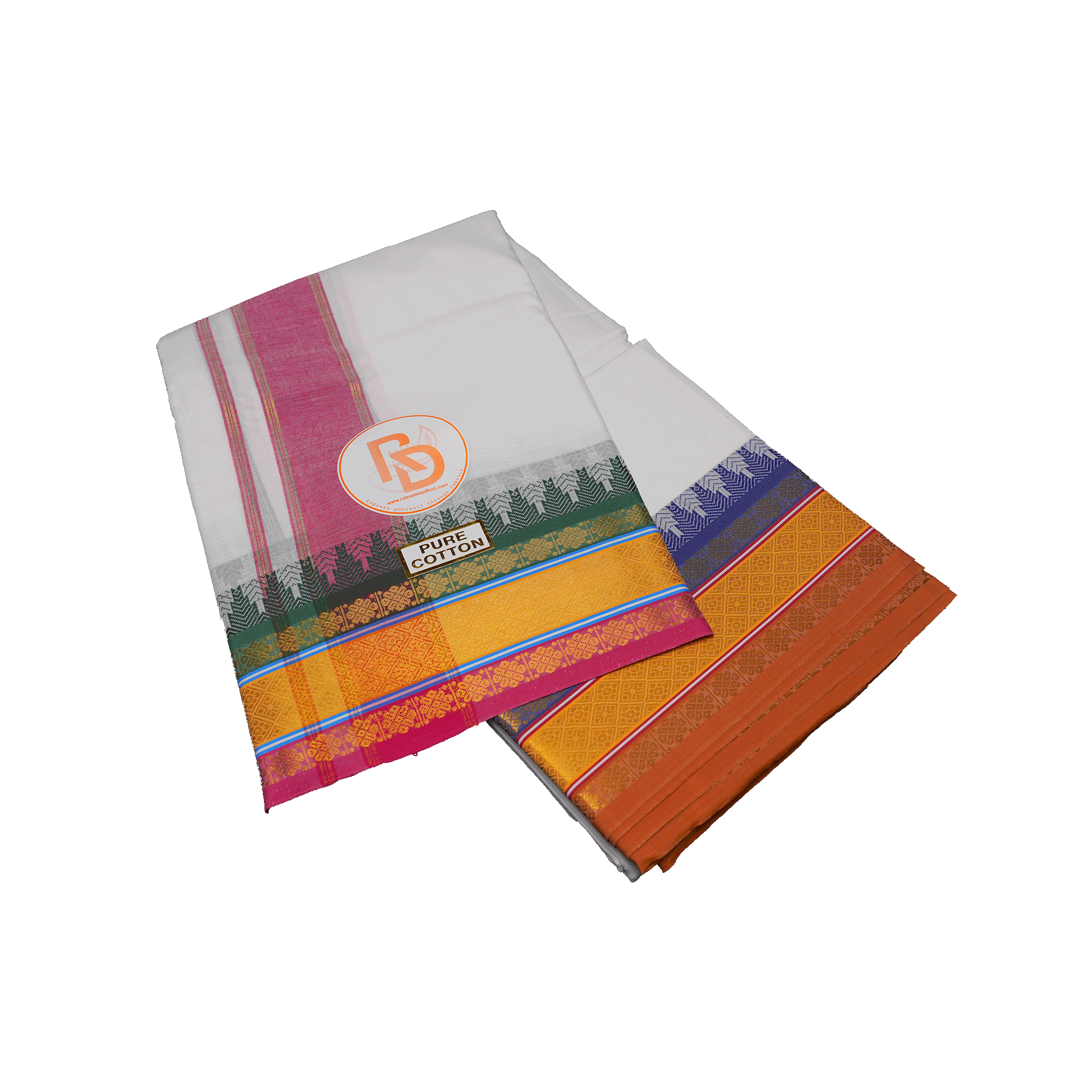 pure cotton dhoti set with classy design & border