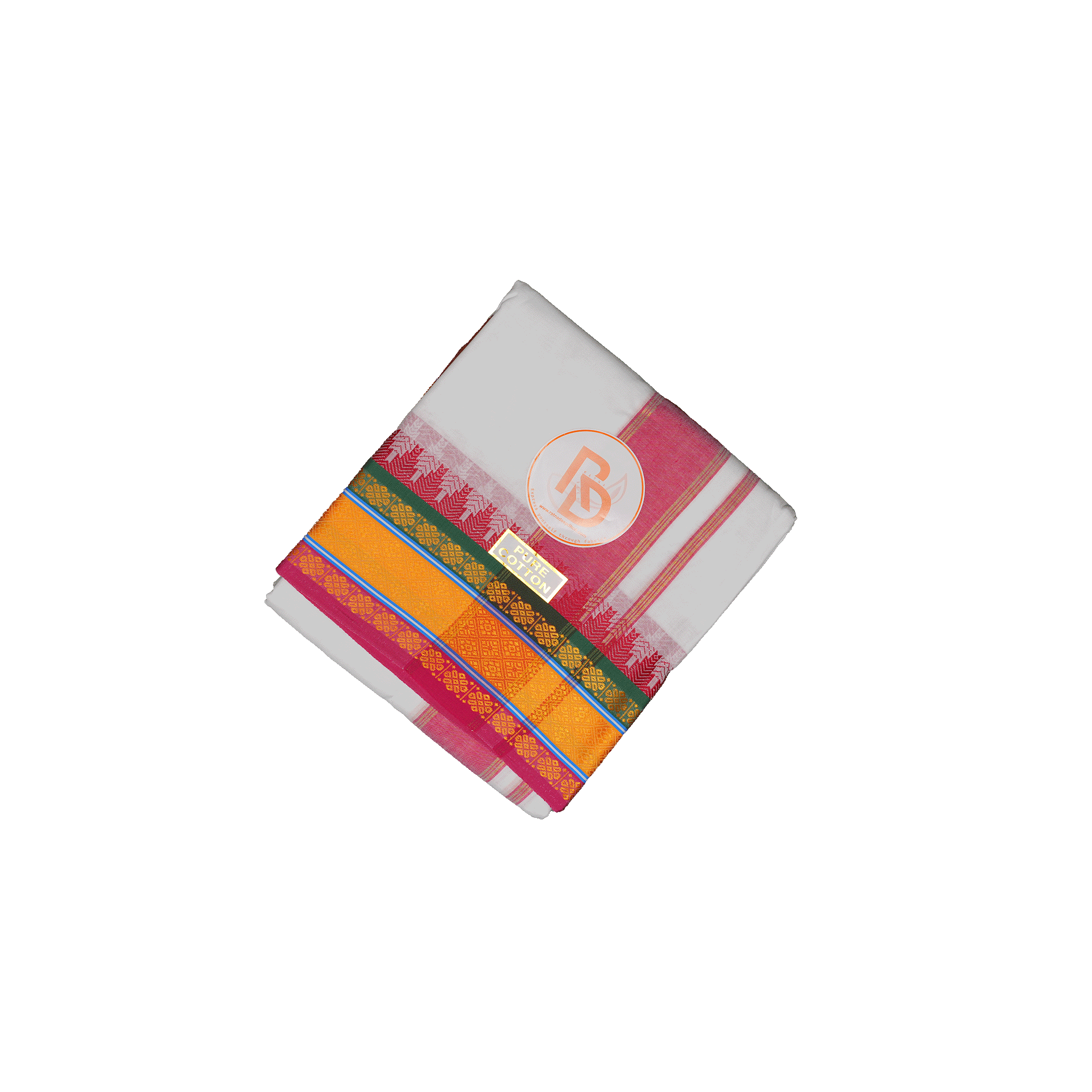 Pure cotton dhoti set with golden border